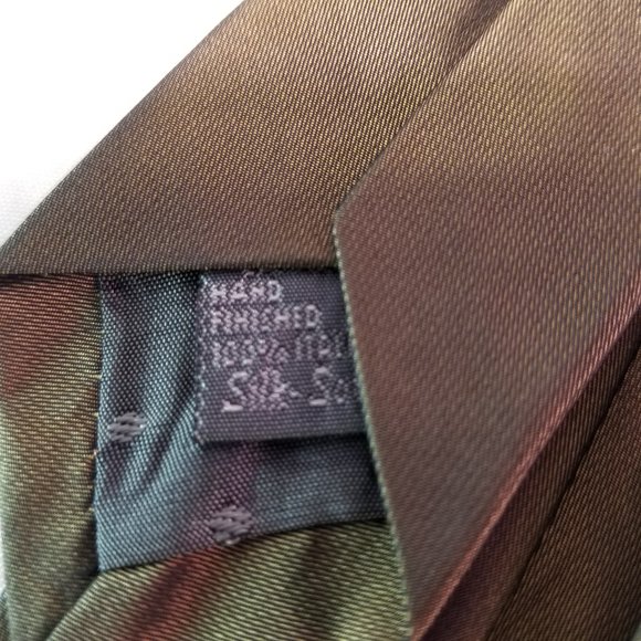 Simon Chang Brown Bronze Men's Neck Tie - Picture 9 of 10